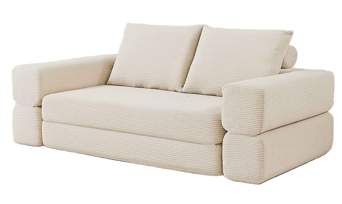 Convertible Beige Sofa Bed