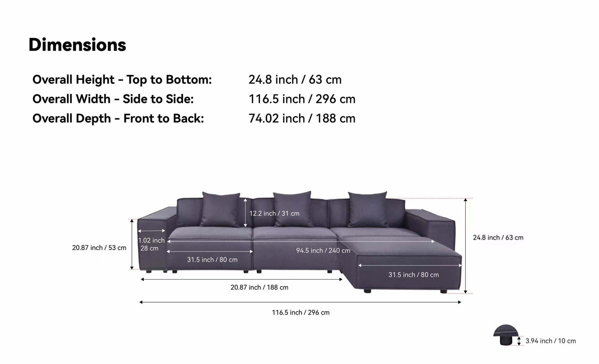 Luxe Gray Modular Sectional - MJM Furniture