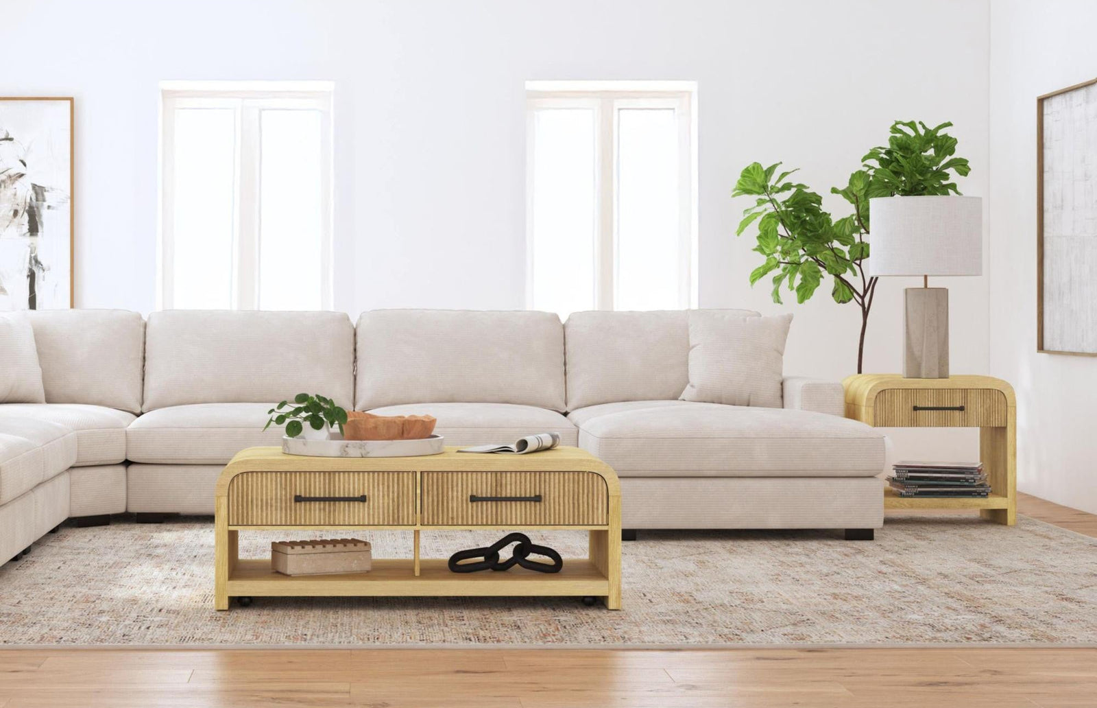 Lex 48" Natural Coffee Table - MJM Furniture