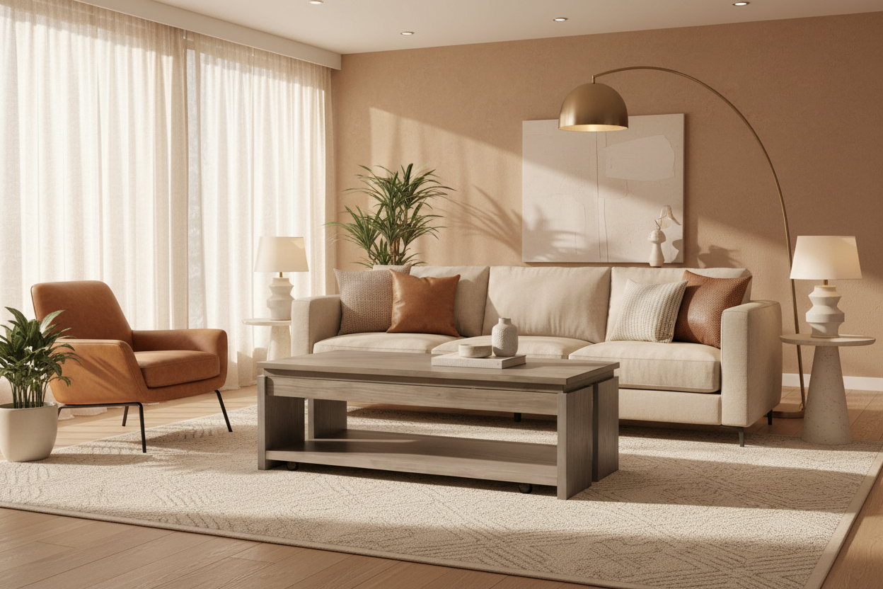 Conrad 50” Stone Grey Lift Top Coffee Table - MJM Furniture