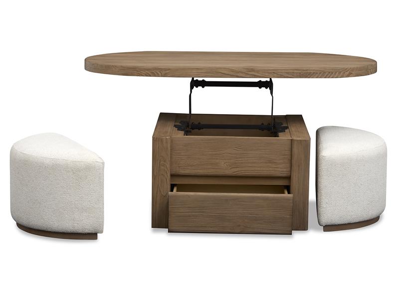 Hayden Lift Top Coffee Table w/2 Stools - MJM Furniture