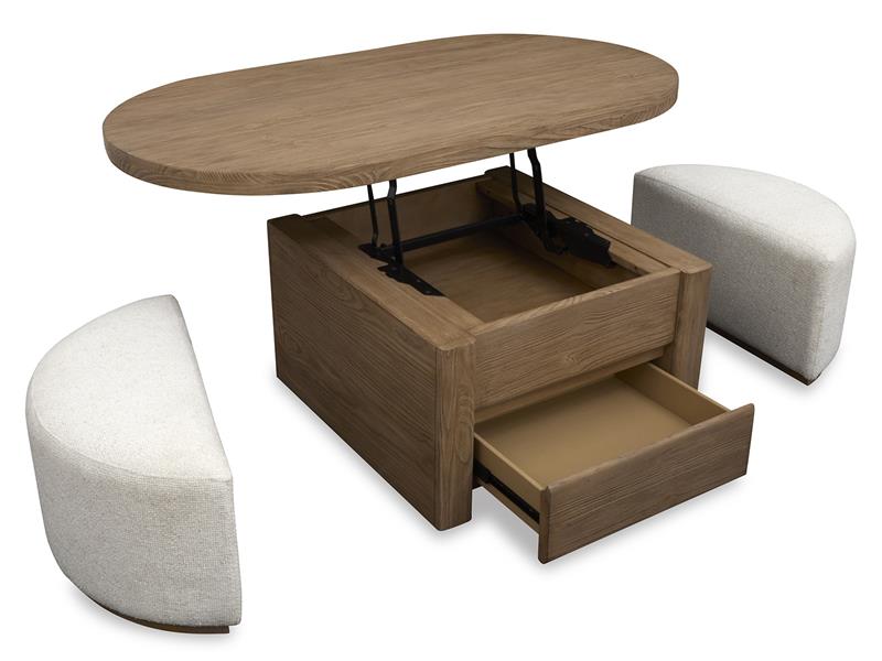 Hayden Lift Top Coffee Table w/2 Stools - MJM Furniture
