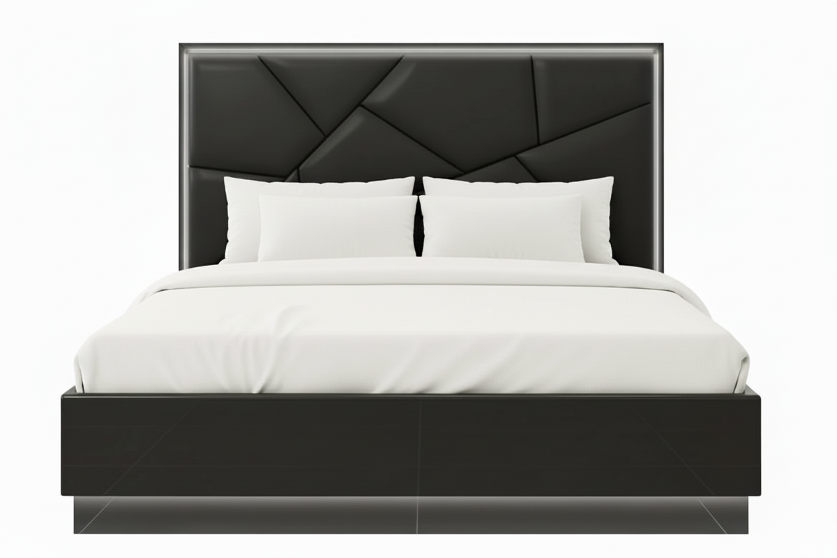 Stellar Black LED Upholstered Storage Bed - MJM Furniture