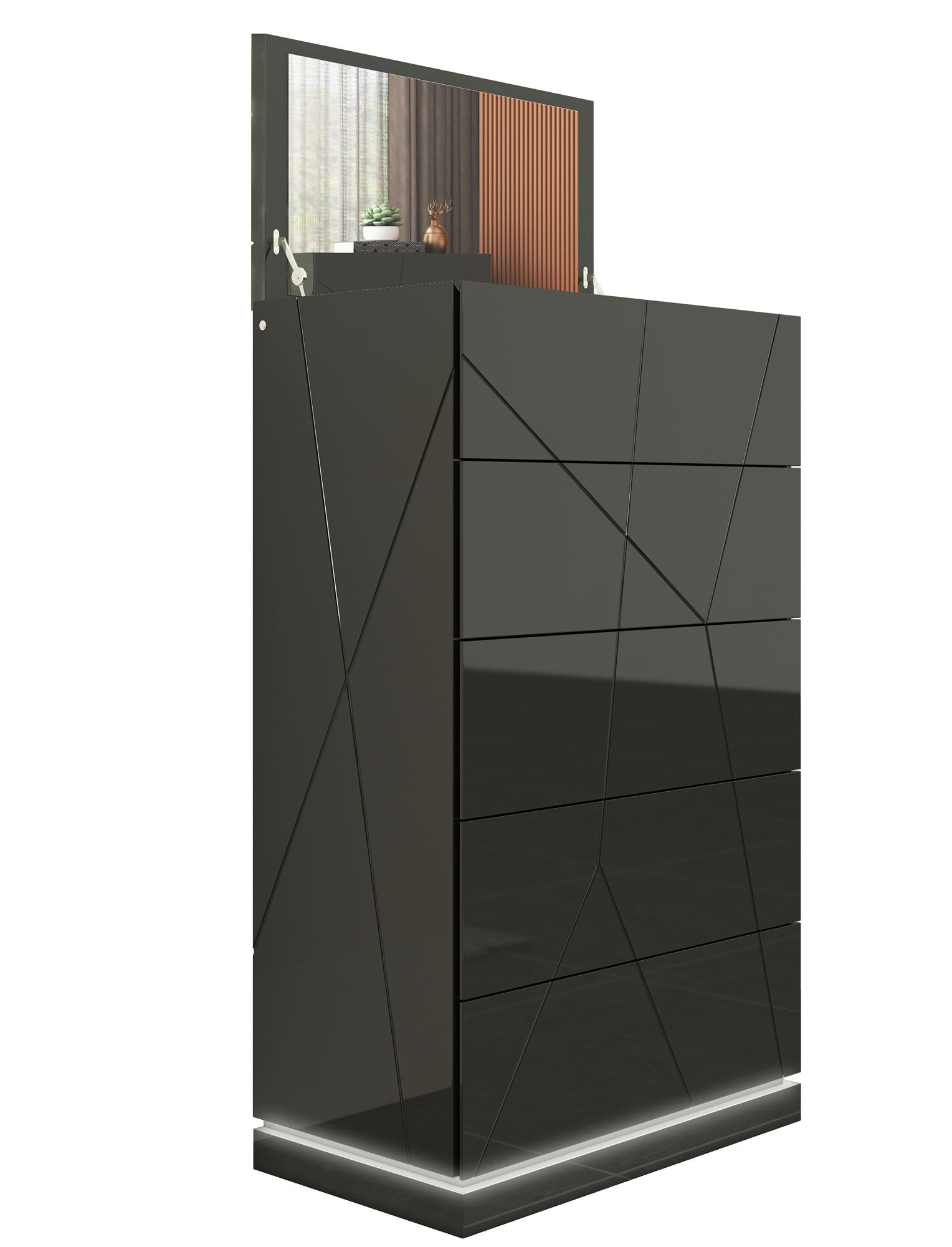 Stellar Black LED Chest - MJM Furniture