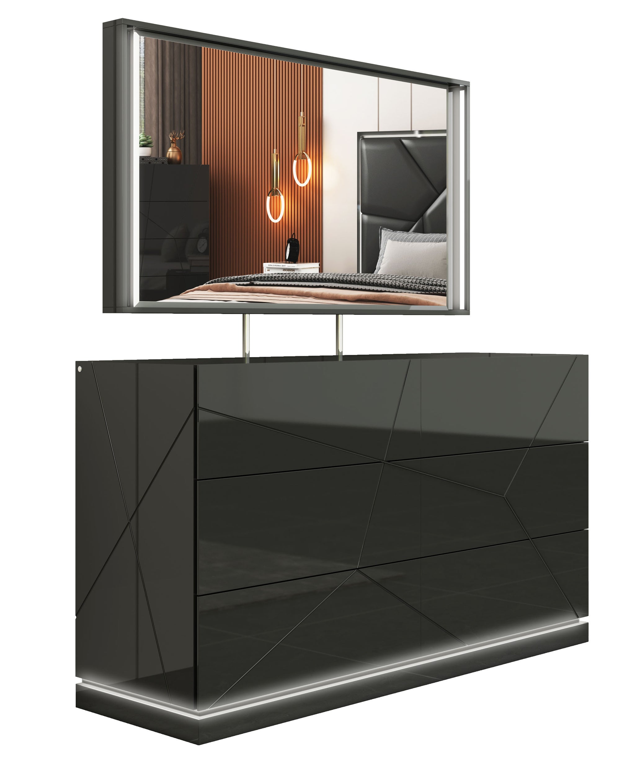 Stellar Black LED Dresser & Mirror | MJM Furniture Stellar Black LED Dresser & Mirror | MJM Furniture