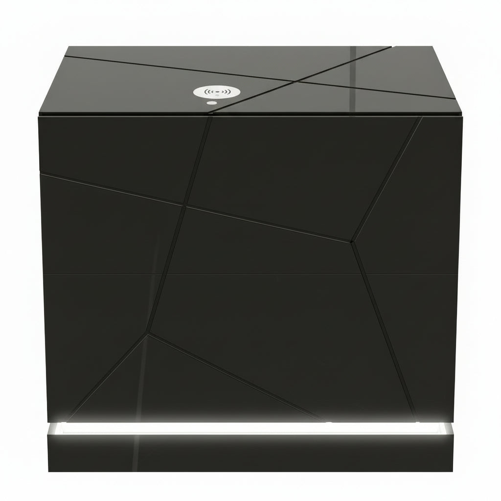 Stellar Black LED Nightstand - MJM Furniture