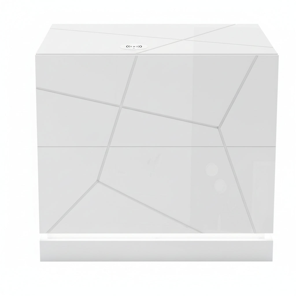 Stellar White LED Nightstand - MJM Furniture