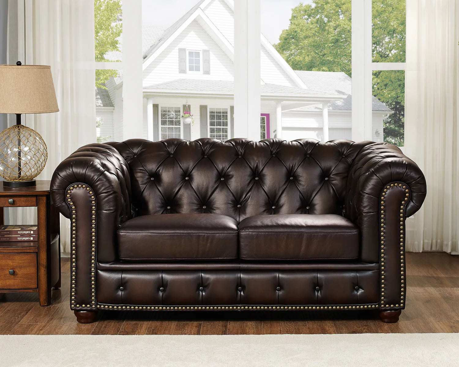 Albany Leather Loveseat - MJM Furniture
