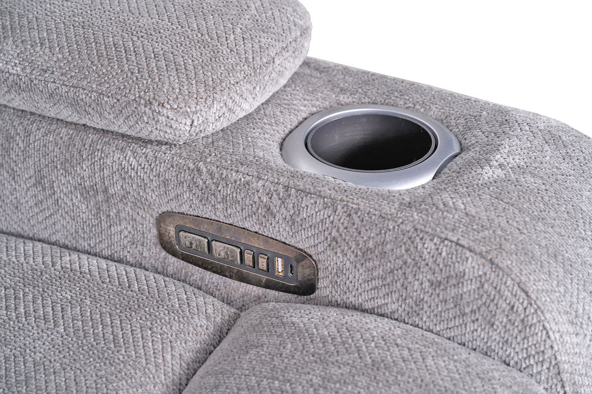 Anders Pewter Power Reclining Sofa - MJM Furniture