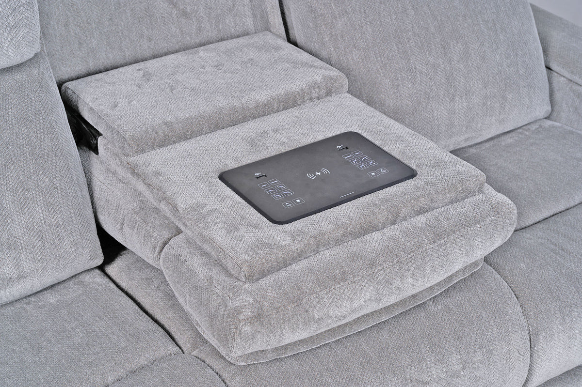 Anders Pewter Power Reclining Sofa - MJM Furniture