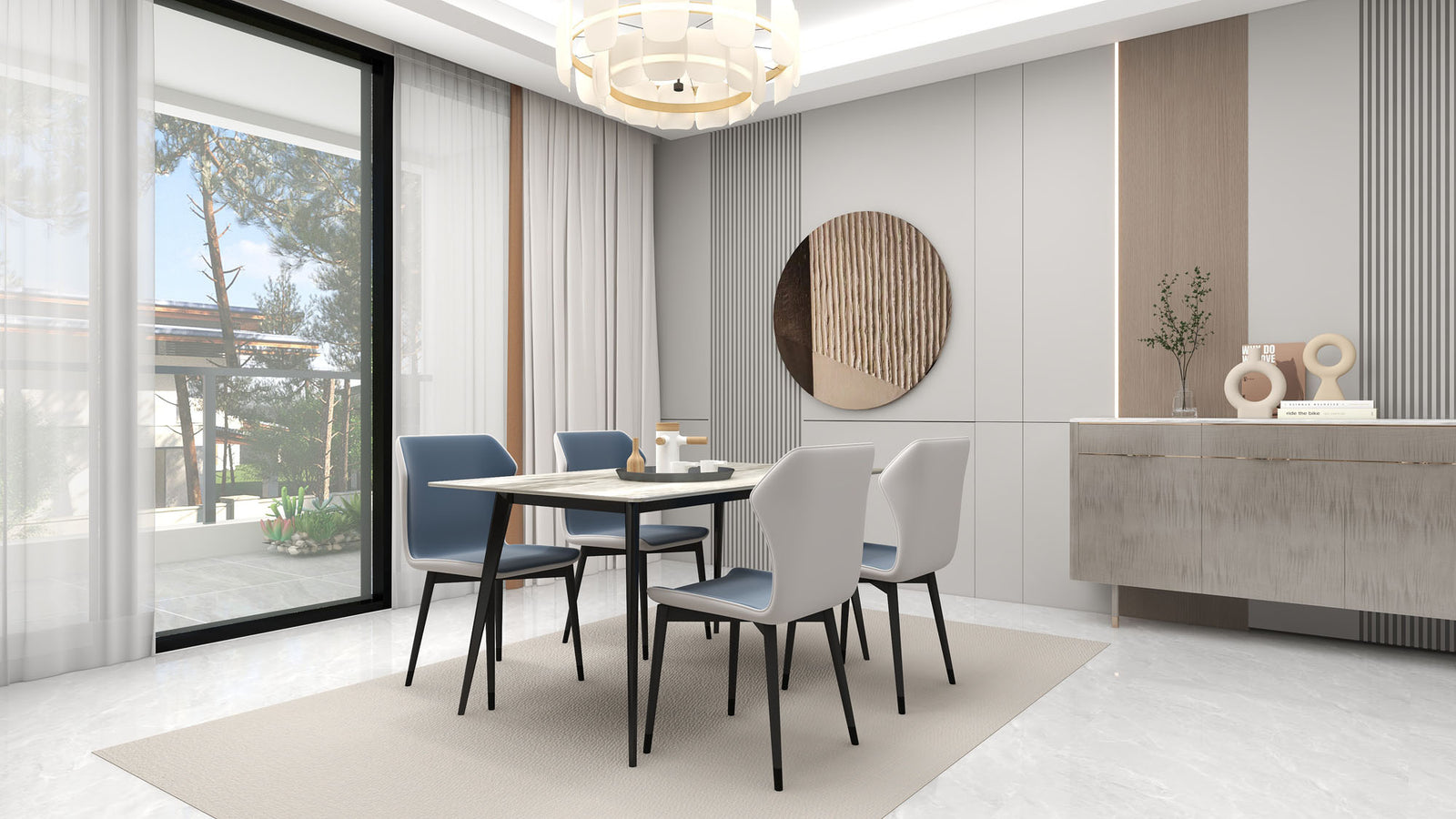 Roc Gray Sintered Stone Dining Table - MJM Furniture