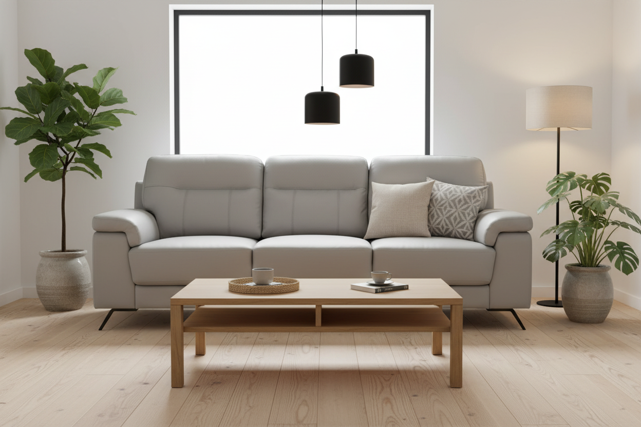 Haus Silver Leather Sofa - MJM Furniture