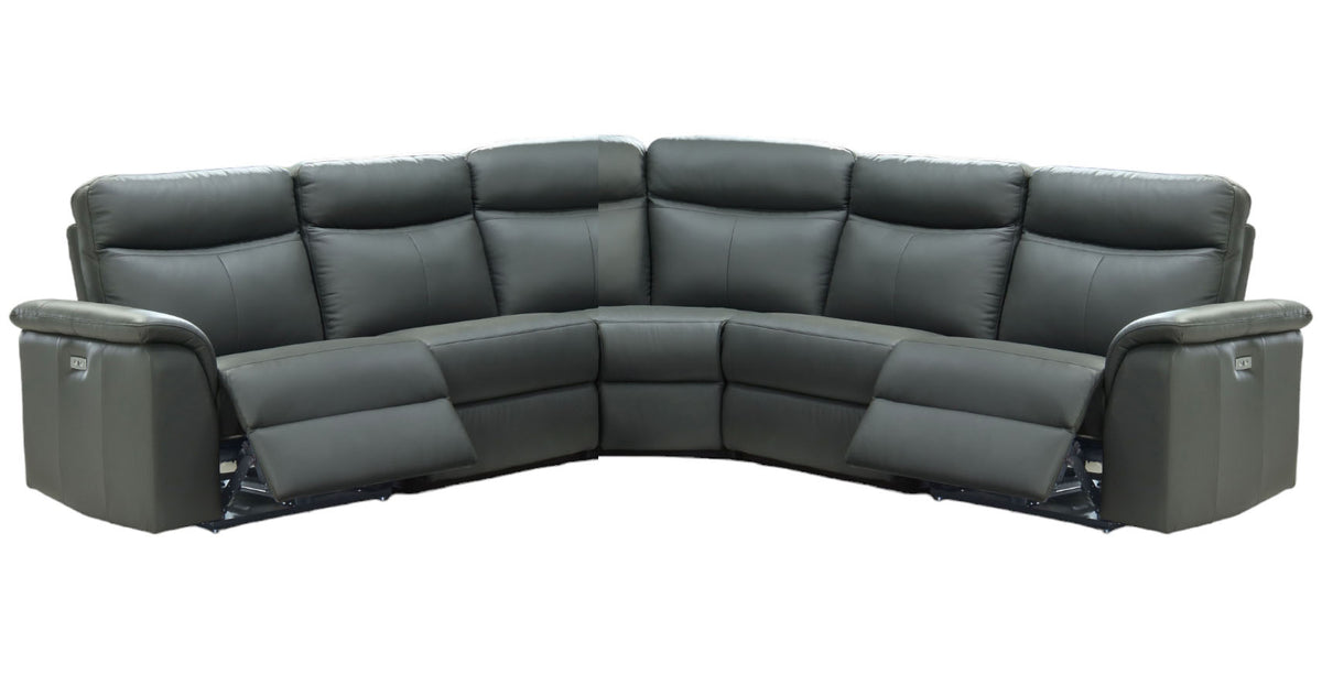 Blakely Leather 6 Piece Power Reclining Sectional - MJM Furniture