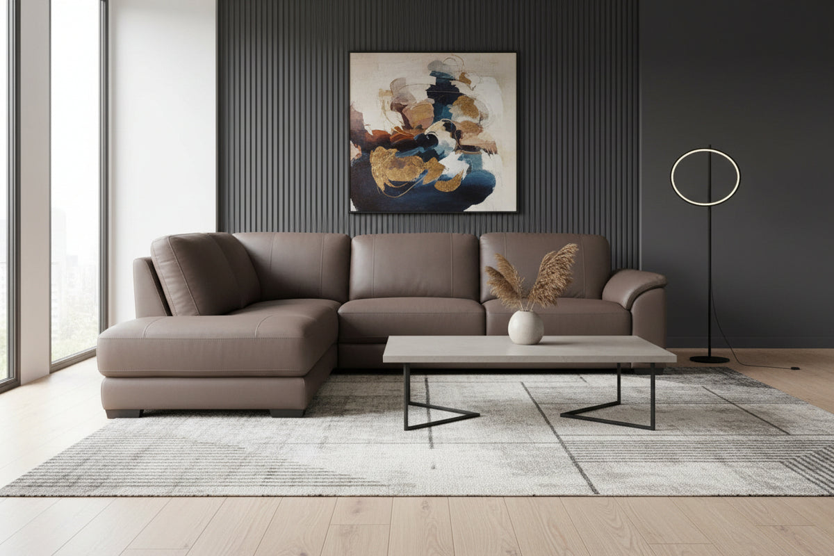 Liam Brown Top Grain Leather Sectional