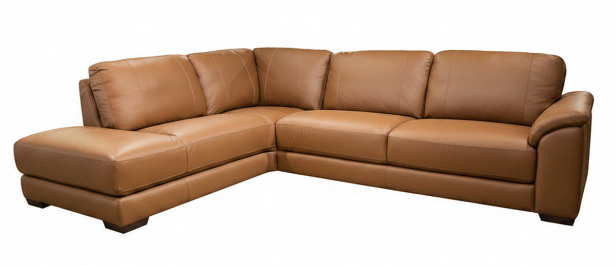 Liam Cognac Top Grain Leather Sectional - MJM Furniture