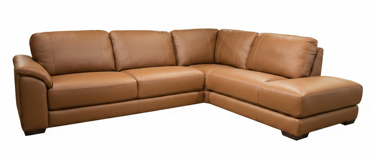 Liam Cognac Top Grain Leather Sectional - MJM Furniture