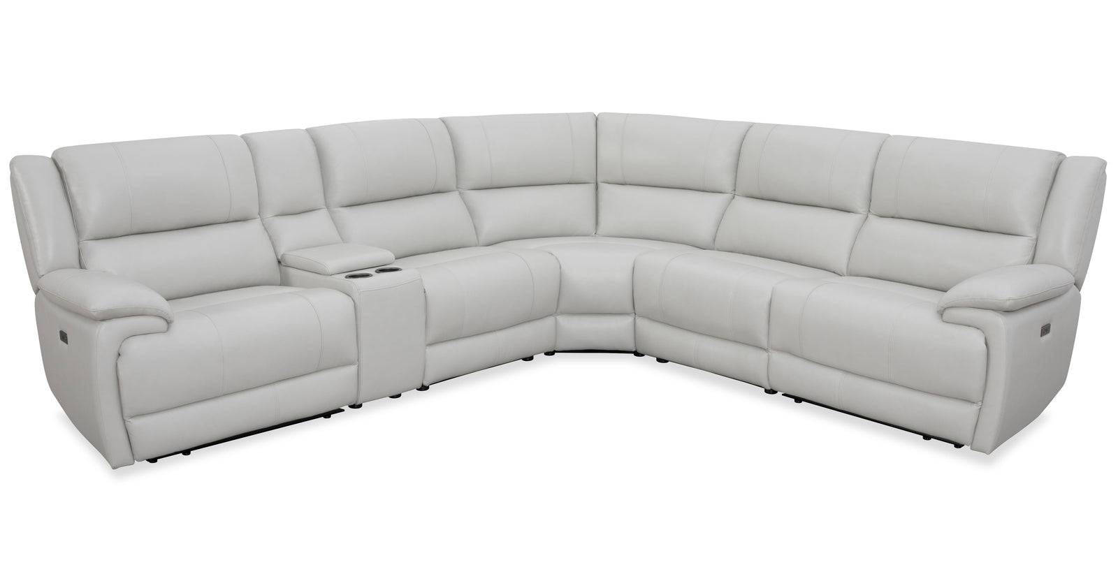 Callum Fog Leather Power Reclining Sectional - MJM Furniture