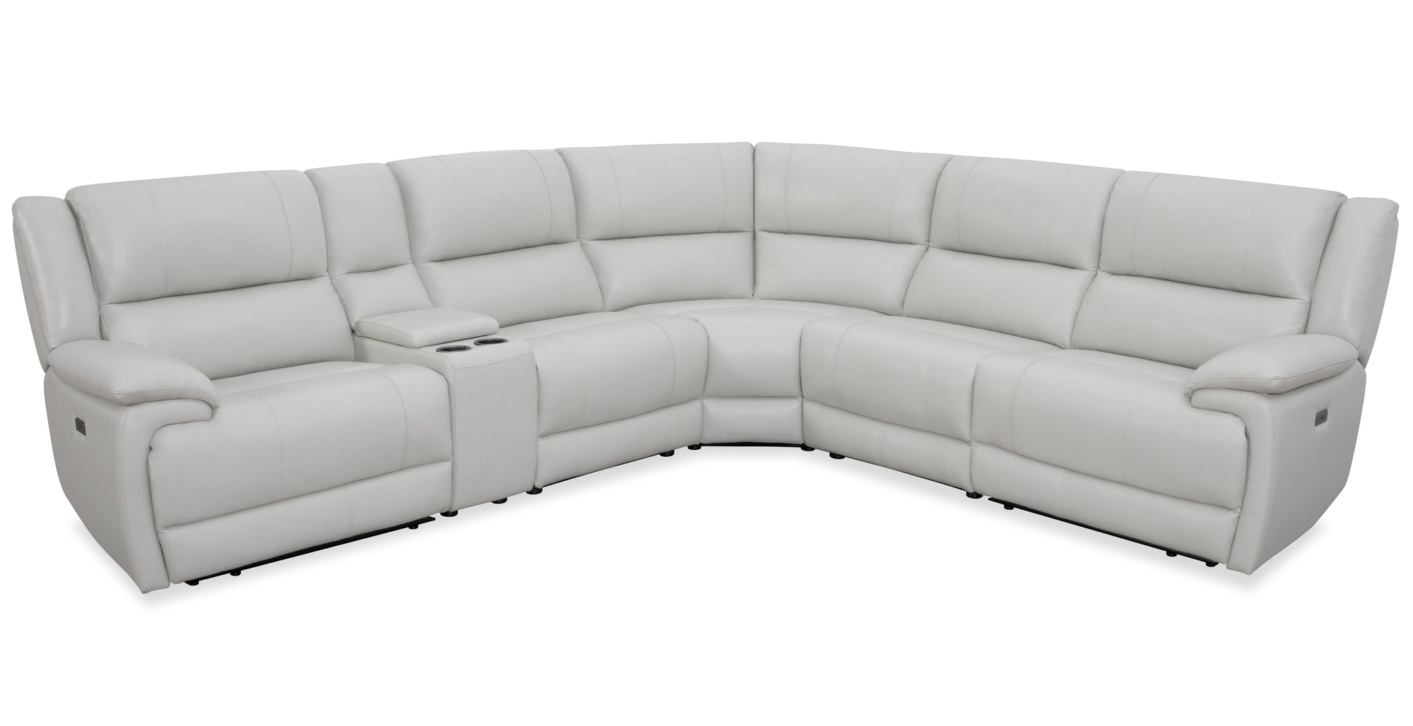 Callum Fog Leather Power Reclining Sectional - MJM Furniture