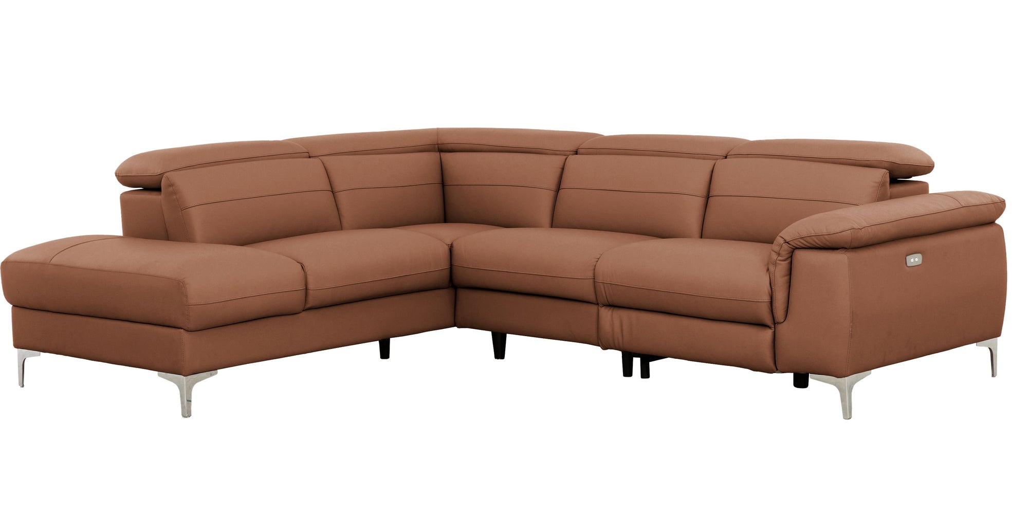 Wells Leather Power Reclining Sectional - MJM Furniture