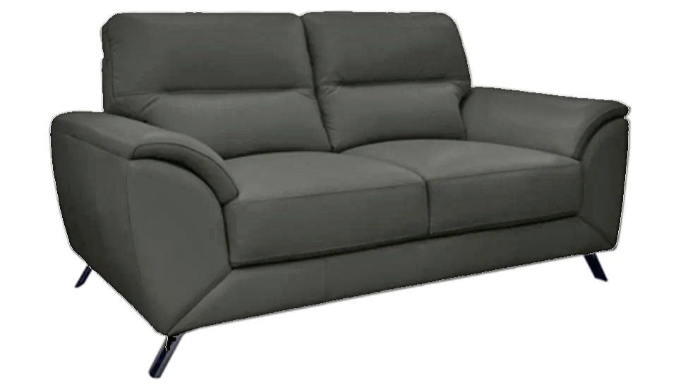 Celine Black Leather Loveseat - MJM Furniture