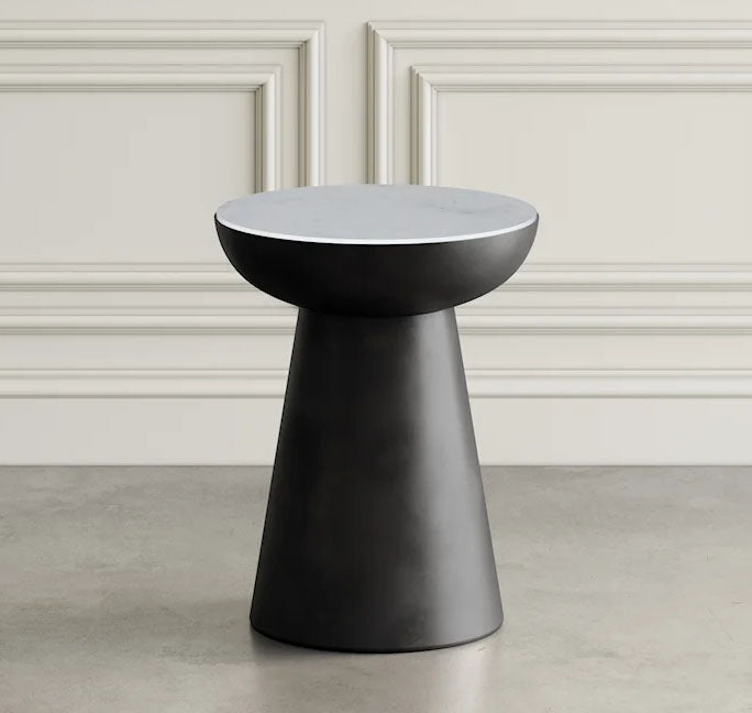 Circularity Round Marble End Table - MJM Furniture