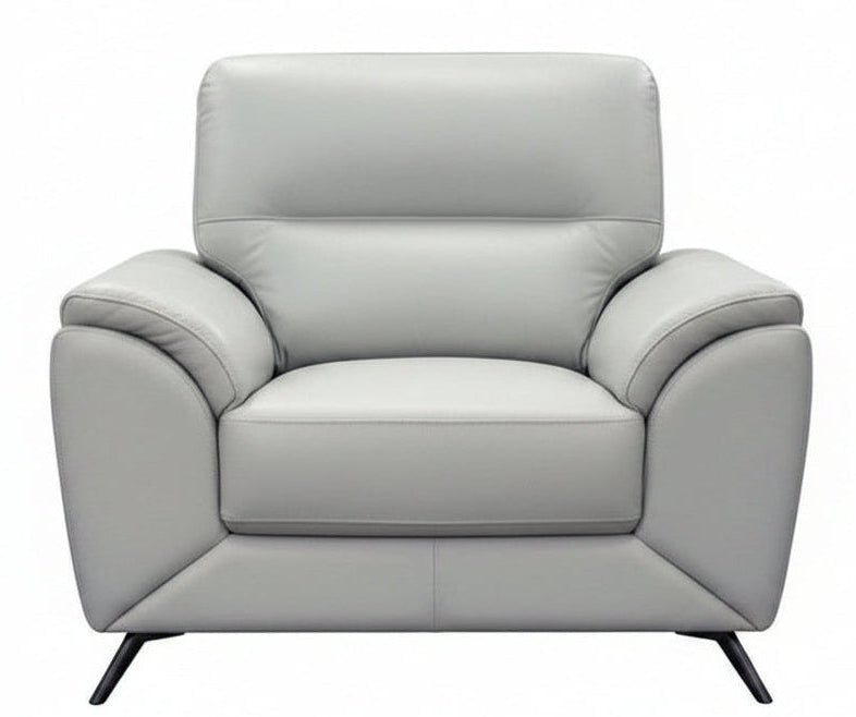 Celine Silver Leather Chair - MJM Furniture