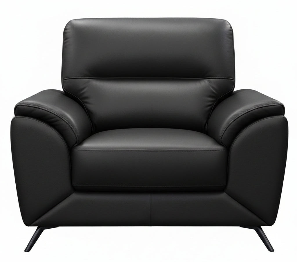 Celine Black Leather Chair - MJM Furniture