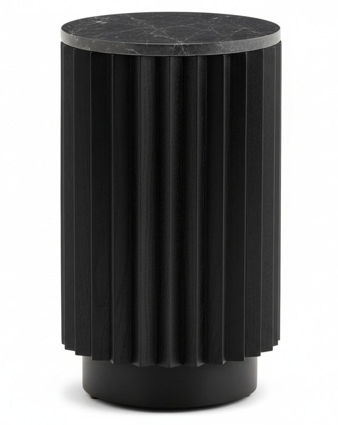 Coast Black Marble End Table