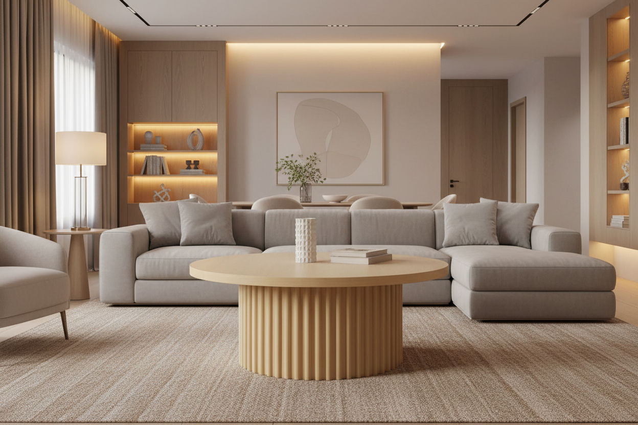 Colton Natural Round Coffee Table - MJM Furniture