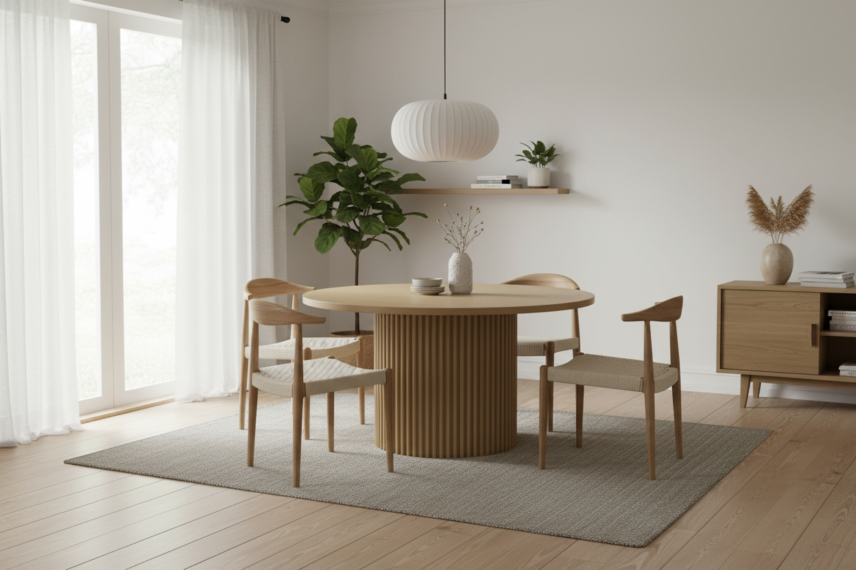 Colton Natural 60" Round Dining Table - MJM Furniture