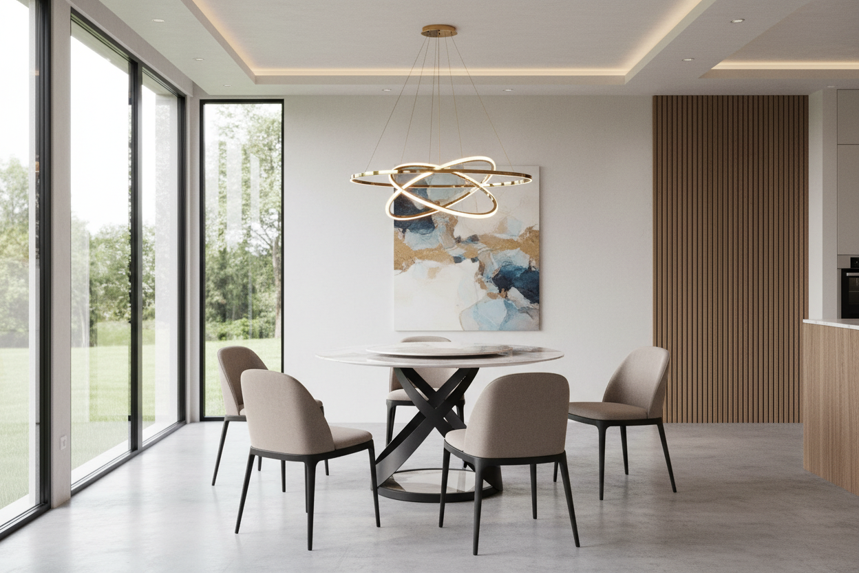 Cosmos 53” Sintered Stone Round Dining Table - MJM Furniture