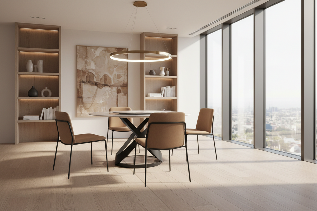 Cosmos 53” Sintered Stone Round Dining Table