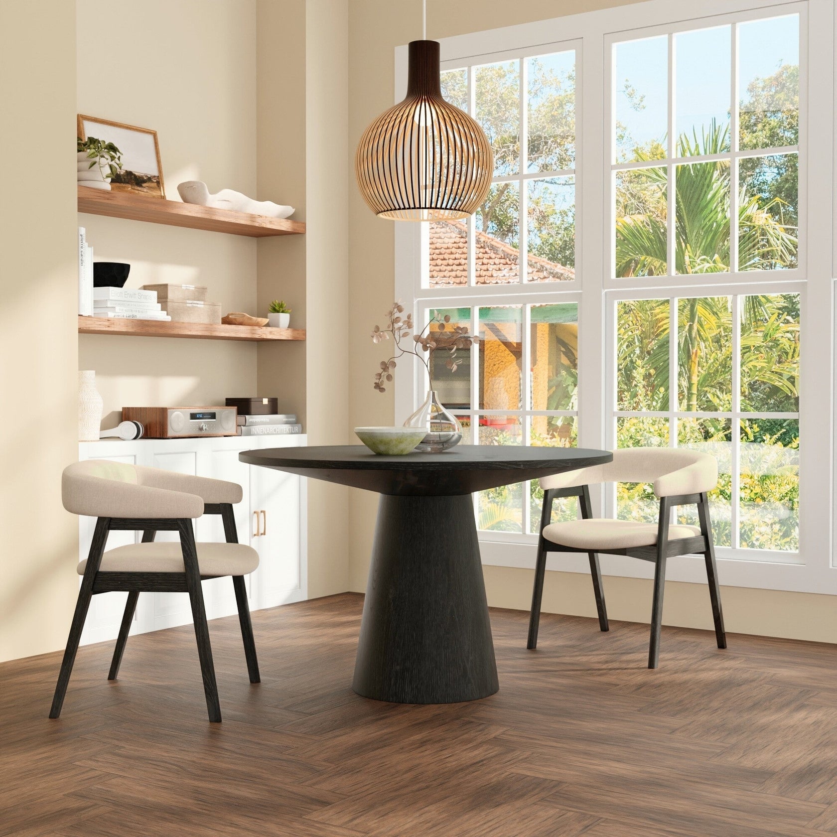 Haven Black 47" Round Dining Table - MJM Furniture