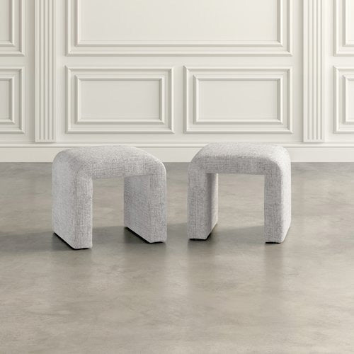 Cove Gray Petite Upholstered Bench (Set of 2) - MJM Furniture