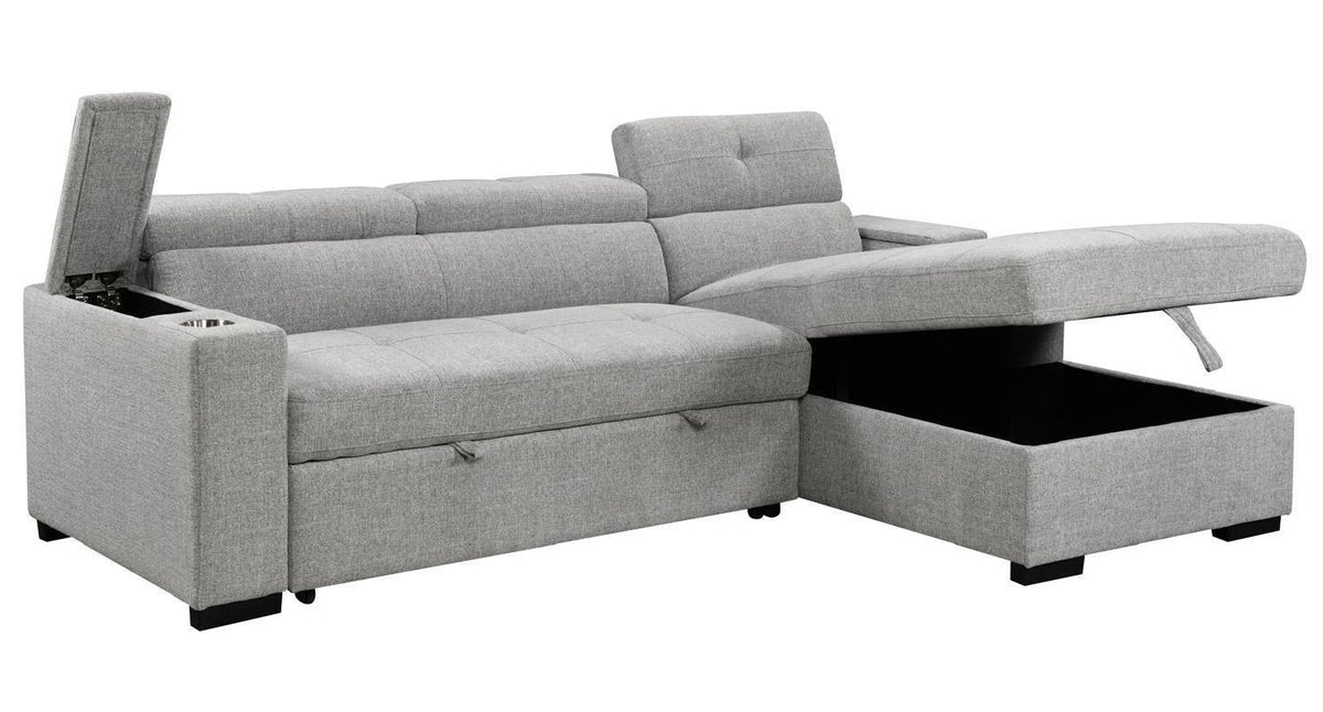 Dax Gray Sleeper Sectional - MJM Furniture