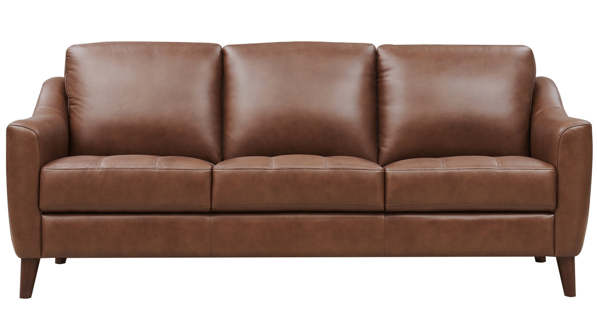 Ersa Pecan Leather Sofa - MJM Furniture