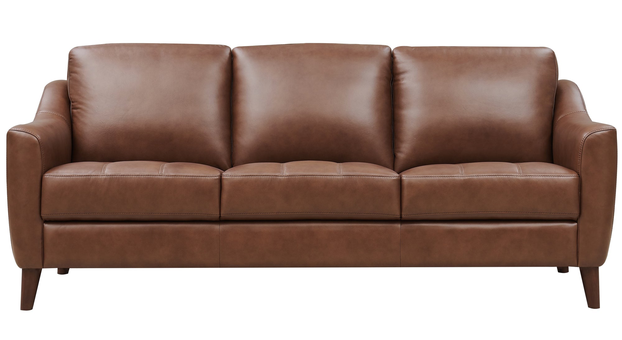 Ersa Pecan Leather Sofa - MJM Furniture