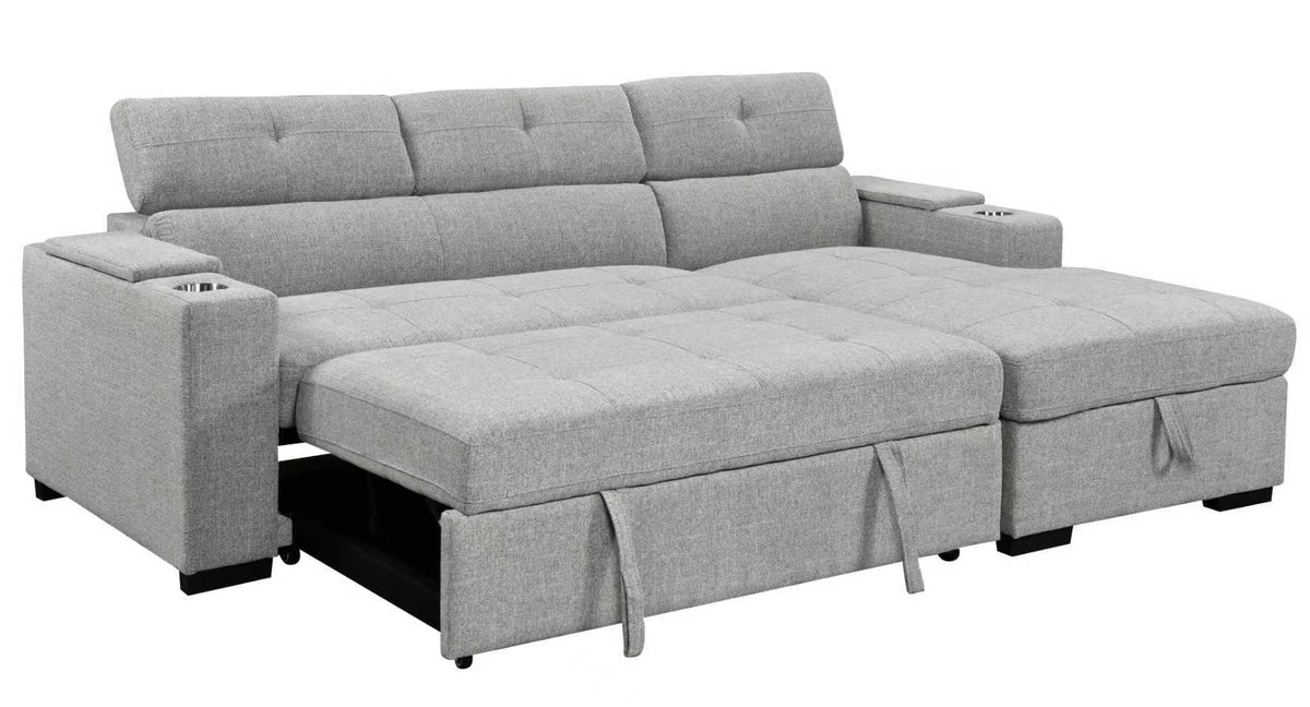 Dax Gray Sleeper Sectional - MJM Furniture