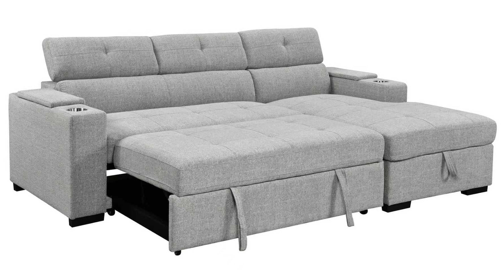 Dax Gray Sleeper Sectional - MJM Furniture
