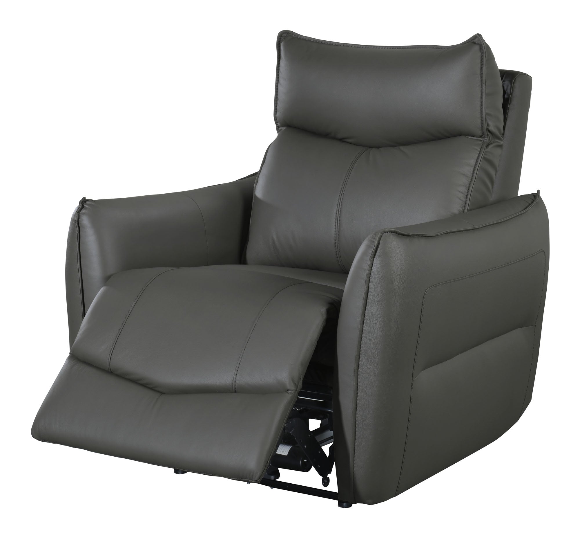 Olav Gray Leather Power Reclining Chair - MJM Furniture