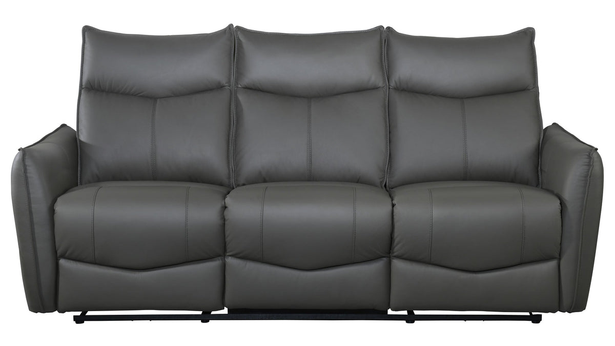 Olav Gray Leather Power Reclining Sofa - MJM Furniture