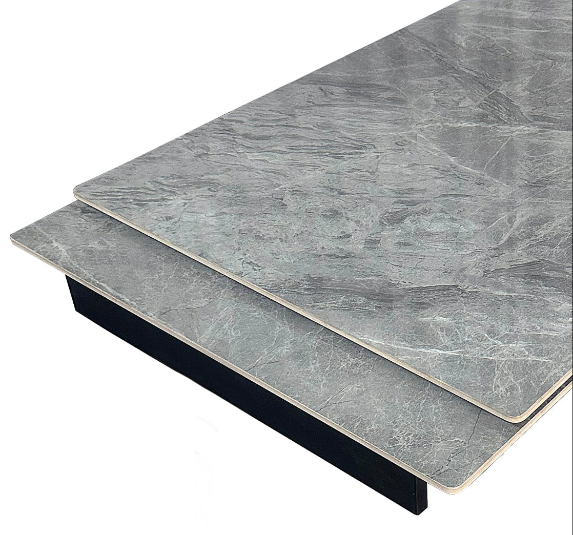 Gray Sintered Stone Extendable Dining Table