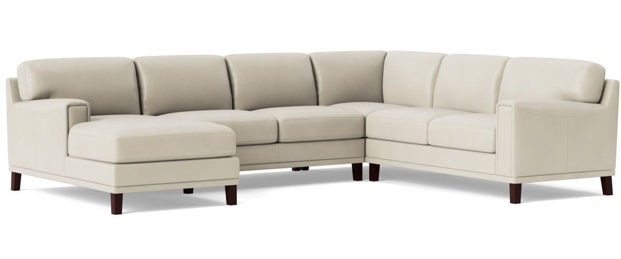 Harper Vanilla Leather 4 Piece Sectional - MJM Furniture