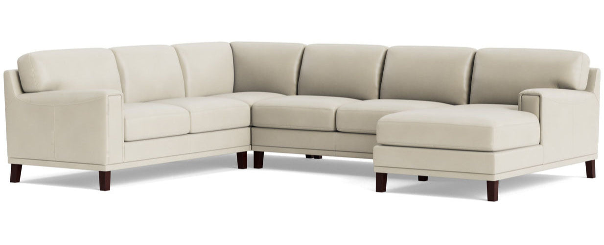 Harper Vanilla Leather 4 Piece Sectional - MJM Furniture