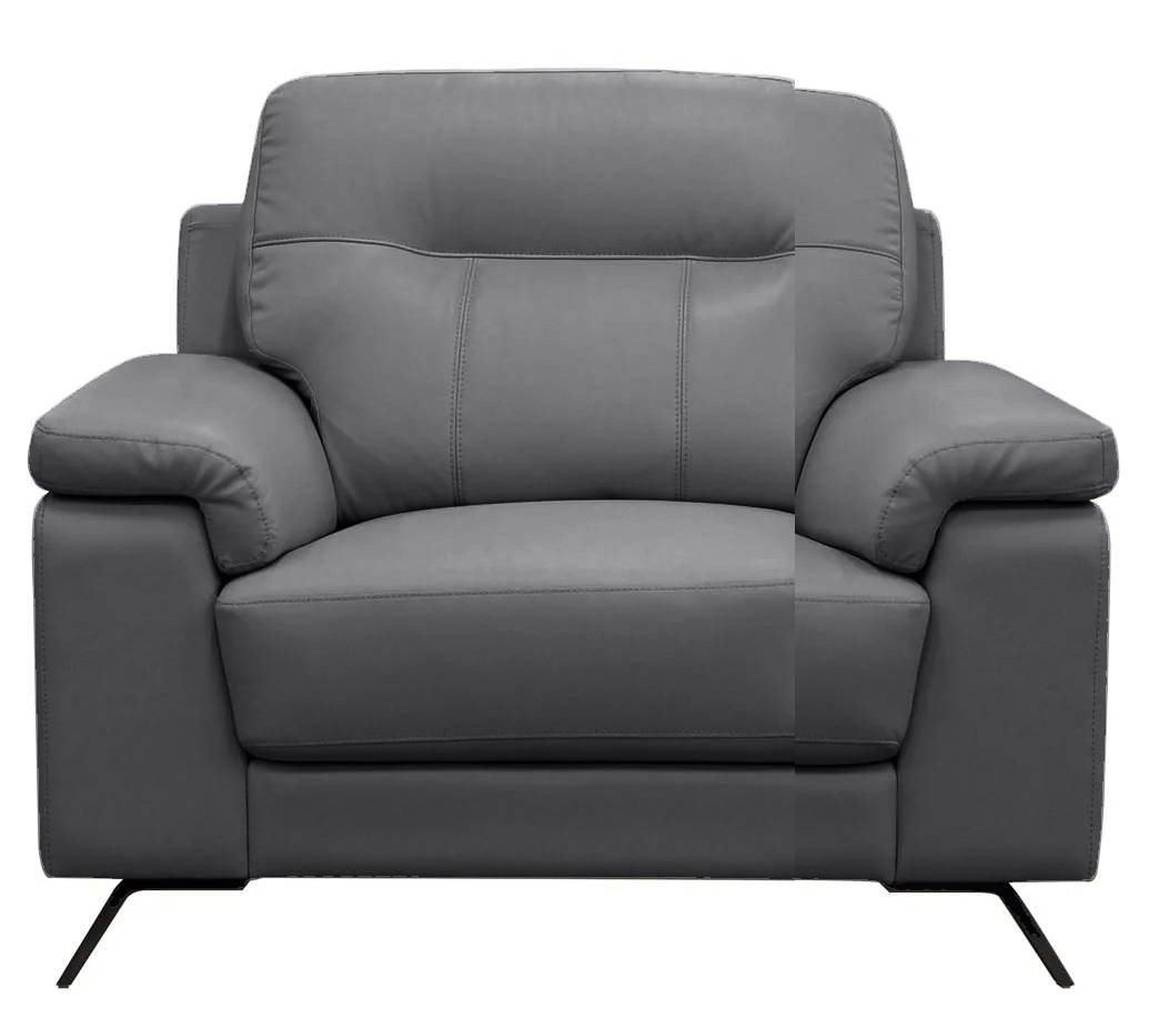 Haus Gray Leather Chair - MJM Furniture
