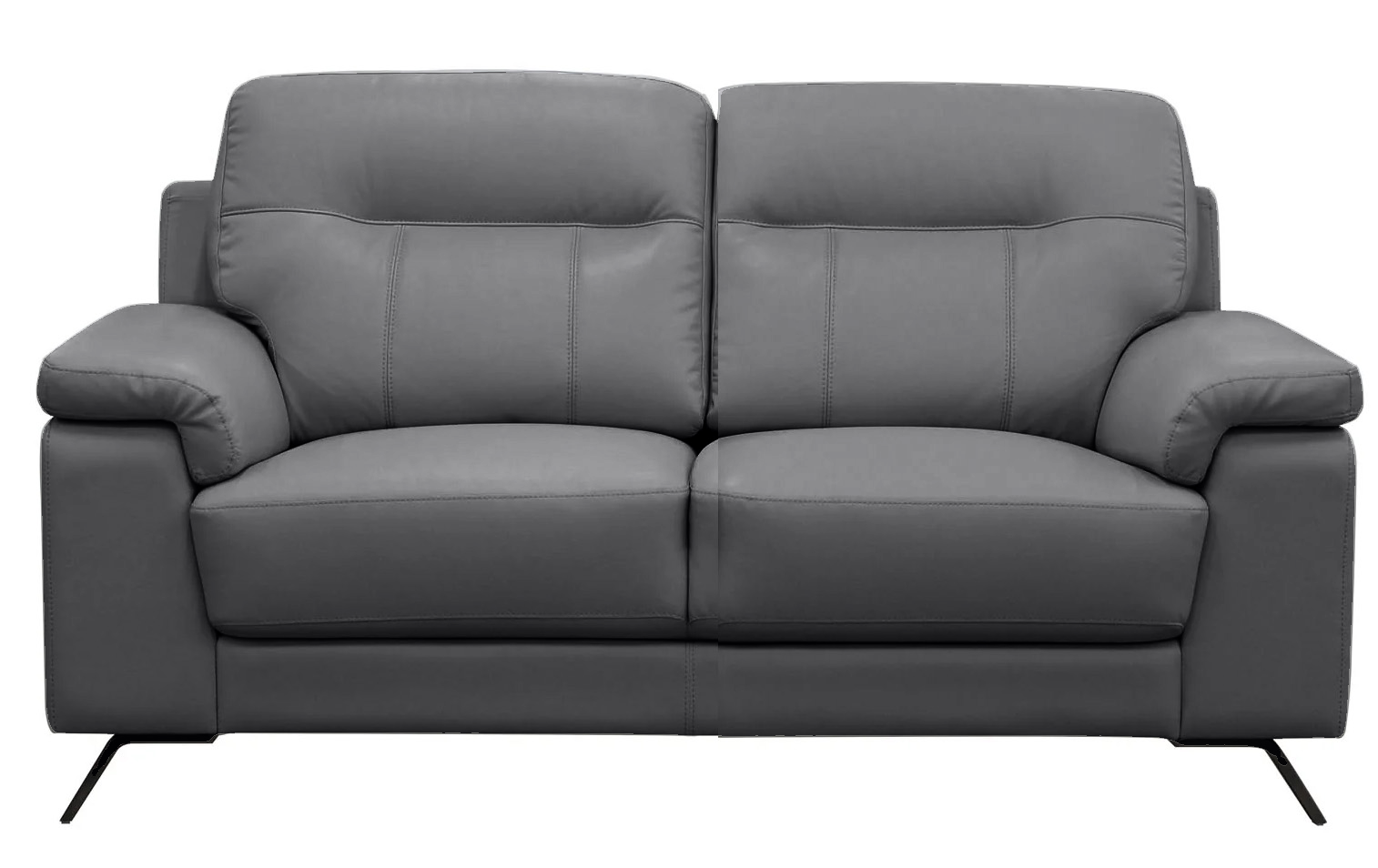 Haus Gray Leather Loveseat - MJM Furniture