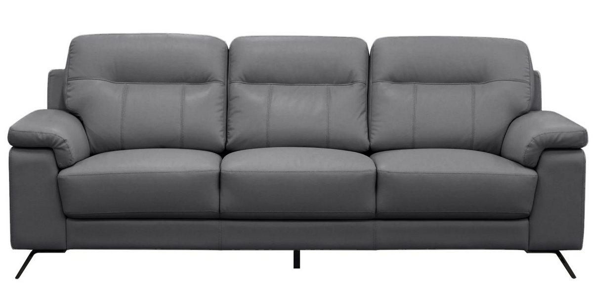 Haus Gray Leather Sofa - MJM Furniture