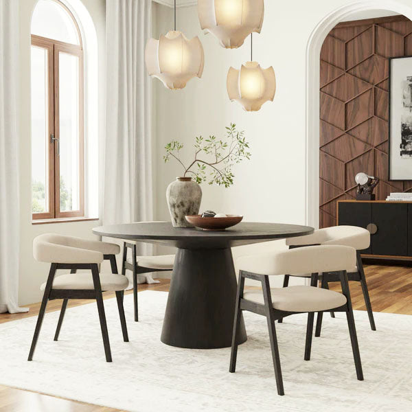 Haven Black 59&quot; Round Dining Table - MJM Furniture