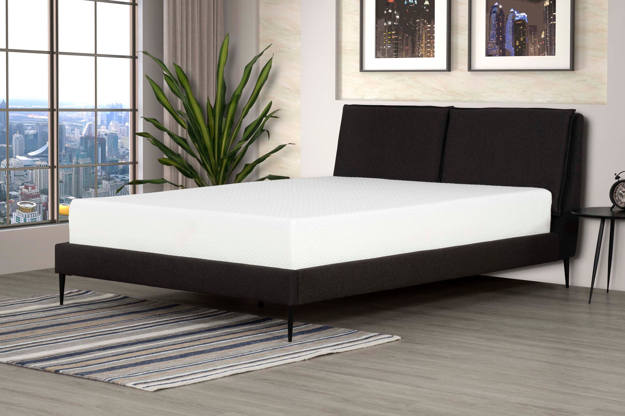 Hayes Charcoal Upholstered Bed - MJM Furniture