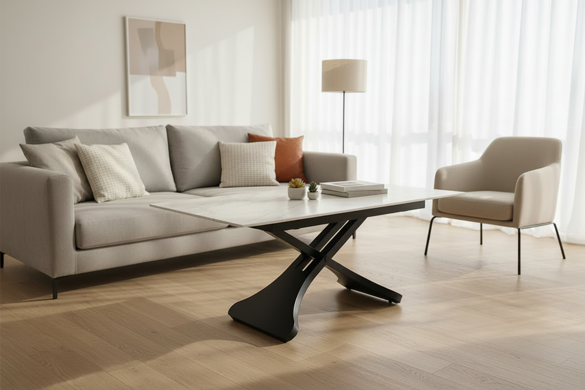 Sol 51.5" Sintered Stone Multifunctional Adjustable Table